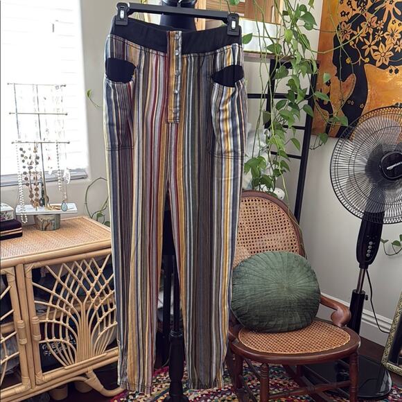 NWT Free People Movement Side Step Striped Harem Pants - Picture 1 of 5
